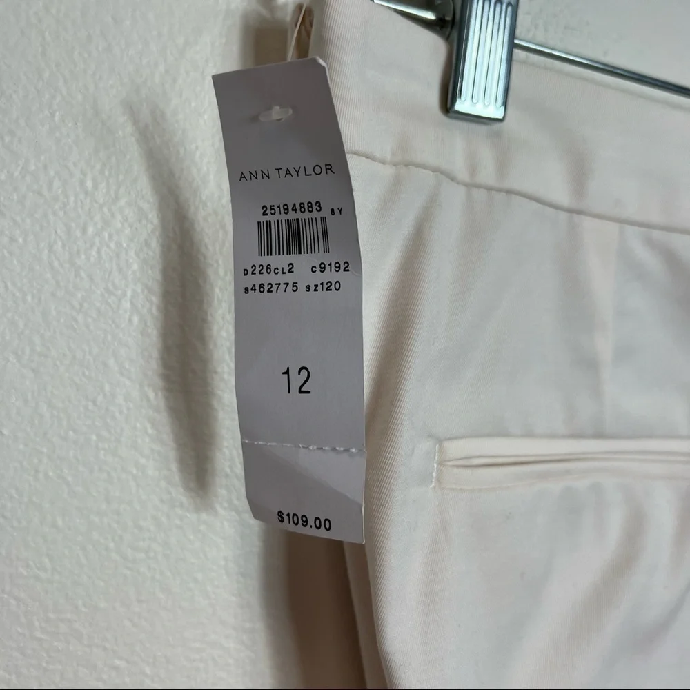 ANN TAYLOR White Ankle Pants Sz 12 Curvy Fit Embroidered—NWT $109 - Picture 3 of 6